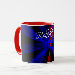 Taza De Café Geométrica Abstracta Color Arándano
