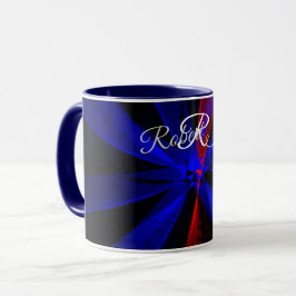 Taza De Café Geométrica Abstracta Color Arándano
