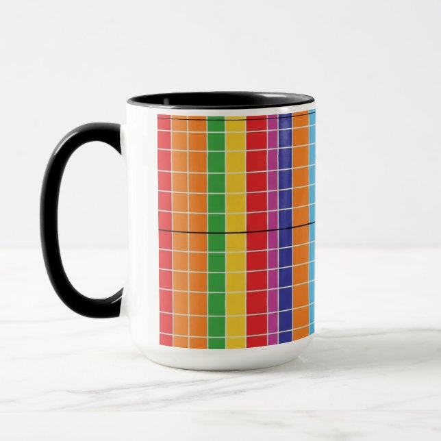 Taza de café geométrica abstracta colorida moderna (Izquierda)
