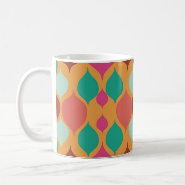 Taza De Café Geométrica Amarilla Moderna de Mediosiglo (Izquierda)