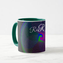 Taza de café geométrica con centro fundido colorid