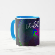 Taza de café geométrica con centro fundido colorid
