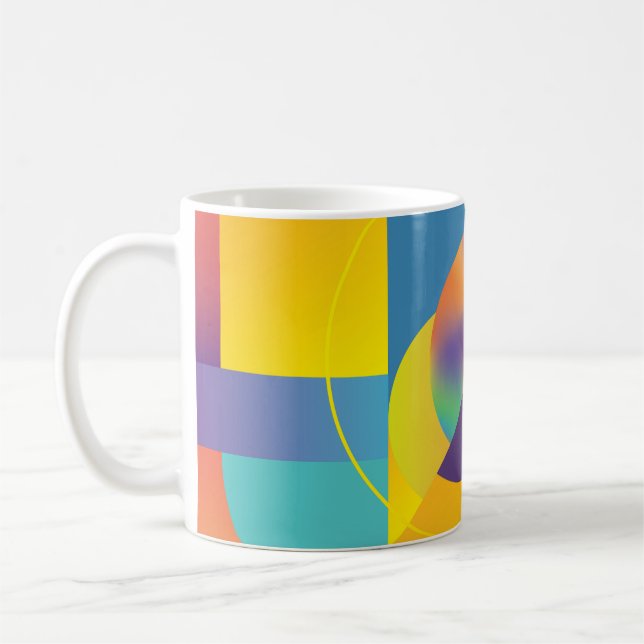 Taza De Café Geométrica Creativa: Cubierta de cosecha abstracta (Izquierda)