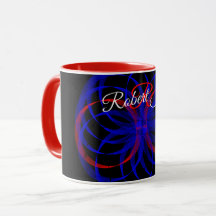 Taza de café geométrica de color doble arándano