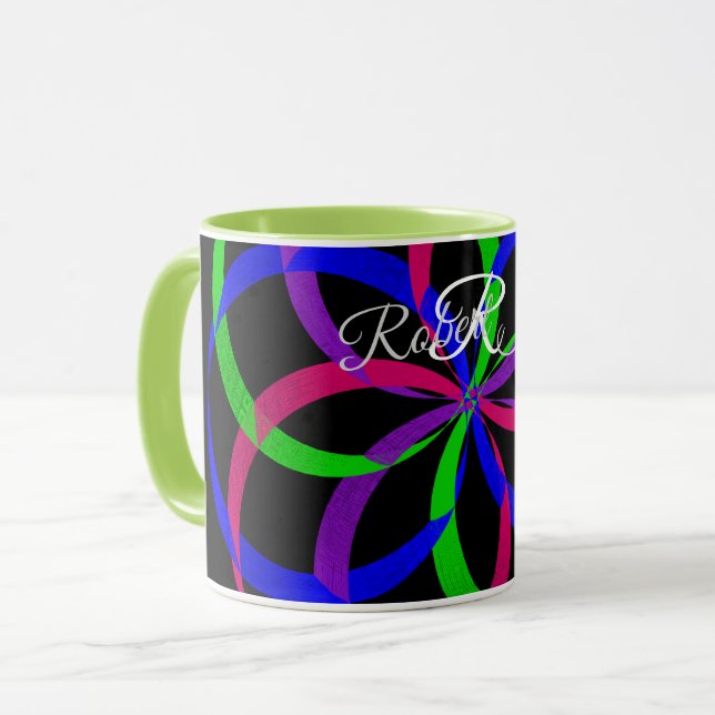 Taza De Café Geométrica De Figura 8 De Varios Colo (Anverso izquierdo)