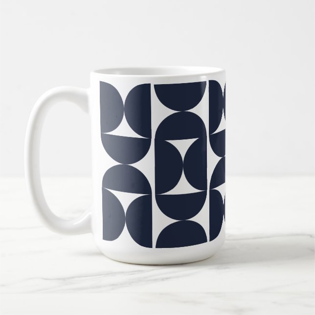 Taza de café geométrica de la Marina moderna de 15 (Izquierda)