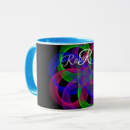 Taza de café geométrica de malla de doble bucle