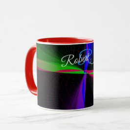 Taza De Café Geométrica De Onda De Cuatro Vías