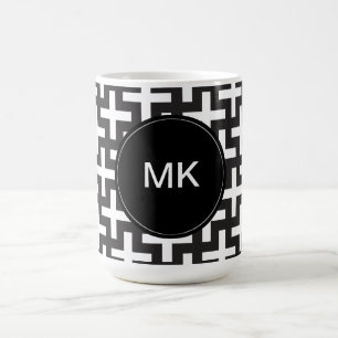 Taza De Café Geométrica en blanco y negro