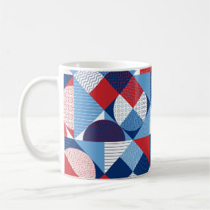 Taza De Café Geométrica marina: patrón sin costuras de verano.
