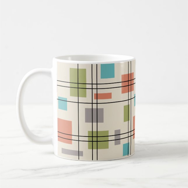 Taza De Café Geométrica moderna de Mid Century 3 (Izquierda)