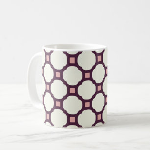Taza De Café Geométrico 009 neutro y rosa