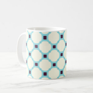 Taza De Café Geométrico 010 neutro y azul