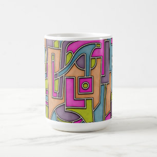 Taza De Café Geométrico abstracto Mod de los 60s colorido