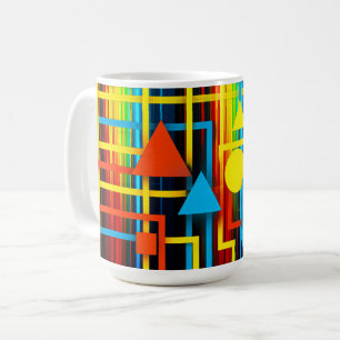 Taza De Café Geométrico abstracto retro colorido