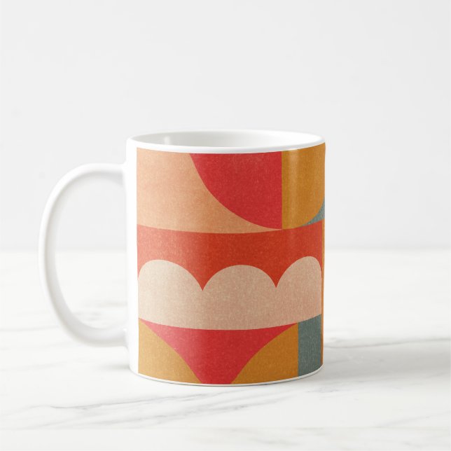 Taza De Café Geométrico abstracto: textura de papel de época (Izquierda)