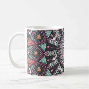 Taza De Café Geométrico azteca: patrón de círculo colorido