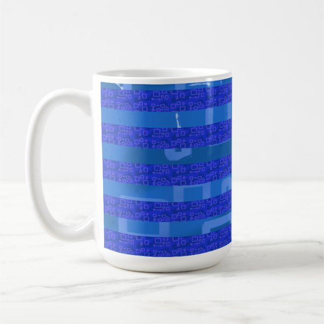 Taza De Café Geométrico Azul (Izquierda)