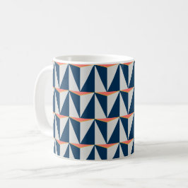 Taza De Café Geométrico azul y gris de la marina
