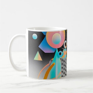 Taza De Café Geométrico de arte abstracto vibrante y caprichoso