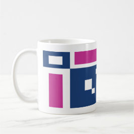Taza De Café Geométrico de Mod colorido en azul y púrpura