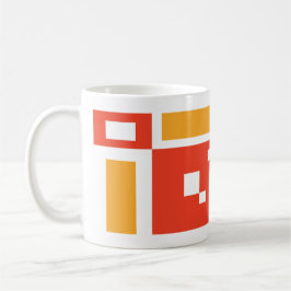 Taza De Café Geométrico del Mod divertido colorido en rojo y de