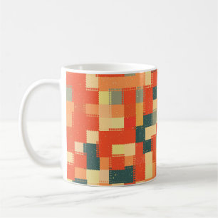 Taza De Café Geométrico Grande: Patrón Abstracto Sin Marea.
