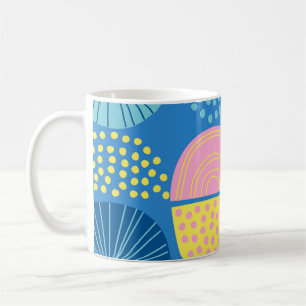 Taza De Café Geométrico Nórdico: Fondo Resumen Moderno.