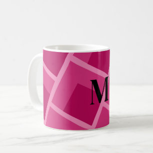Taza De Café geométrico rosa abstracto moderno de mediados de s