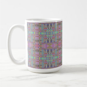 Taza De Café Geométrico rosa púrpura verde