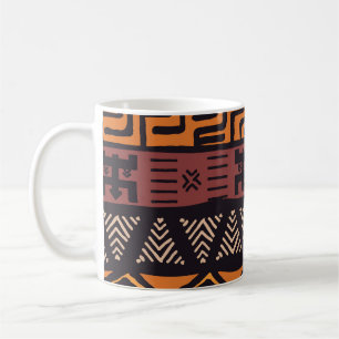 Taza De Café Geométrico tribal bohemio colorido