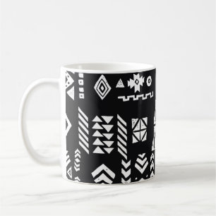 Taza De Café Geométrico tribal: fondo elegante y sin costuras.