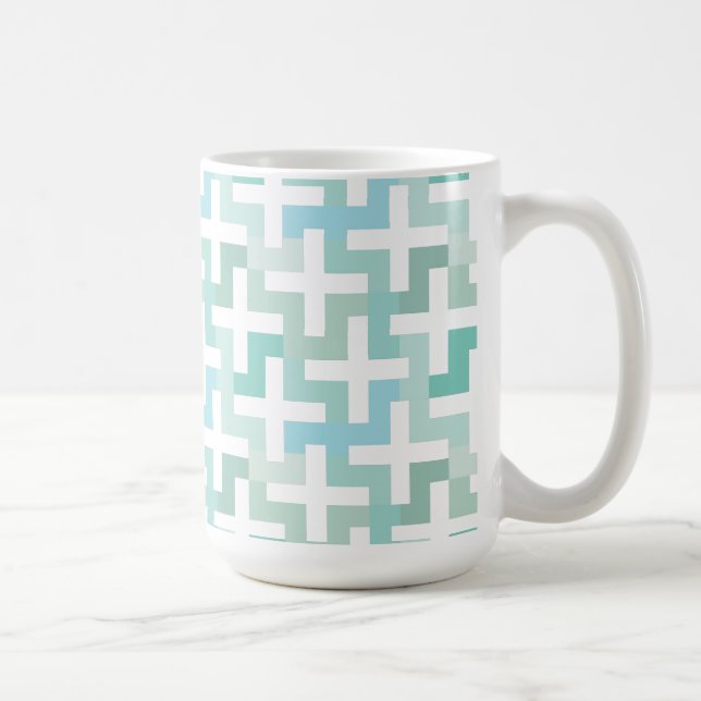 Taza De Café Geométrico verde de la marea (Derecha)