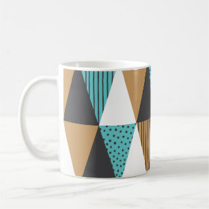 Taza De Café Geométrico Vintage: Ilustracion abstracto.