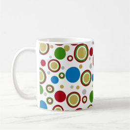 Taza De Café Geométricos Círculos Rojos Verde Azul Plata Oro