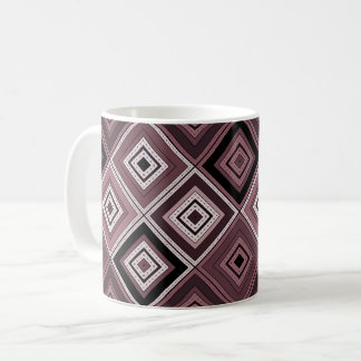 Taza De Café Geometry ethnic patchwork brown burgundy 