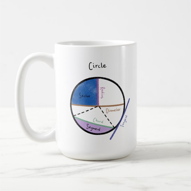 Taza De Café Geometry of a Circle Math Formula Educational (Izquierda)