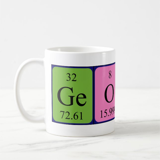 Taza De Café Geonna periódica table name mug (Izquierda)