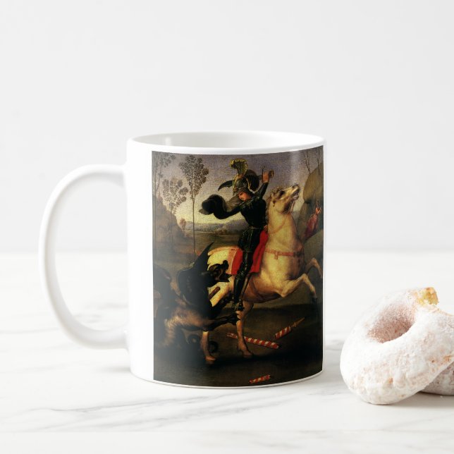 Taza De Café George Fighting the Dragon por Raphael Sanzio (Con donut)