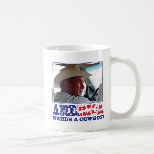 Taza De Café George W Bush - Estados Unidos necesita un vaquero (Derecha)