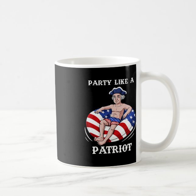 Taza De Café George Washington 4 De Julio Estadounidense Patrio (Derecha)