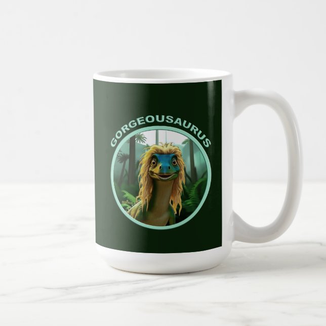 Taza De Café Georgeousaurus Blond Dinosaur (Derecha)