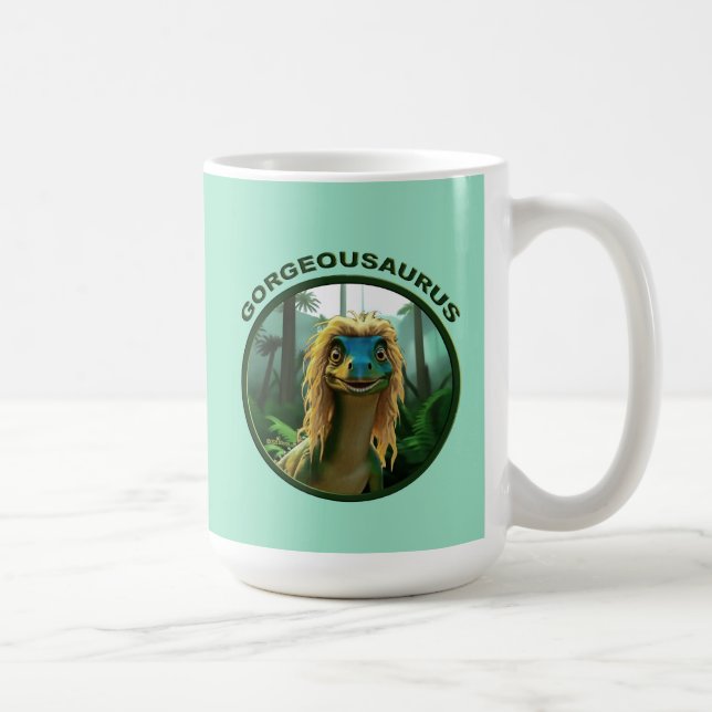 Taza De Café Georgeousaurus Blond Dinosaur (Derecha)