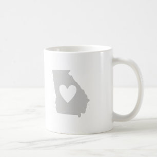 Taza De Café Georgia forma gris con amor georgiano al corazón