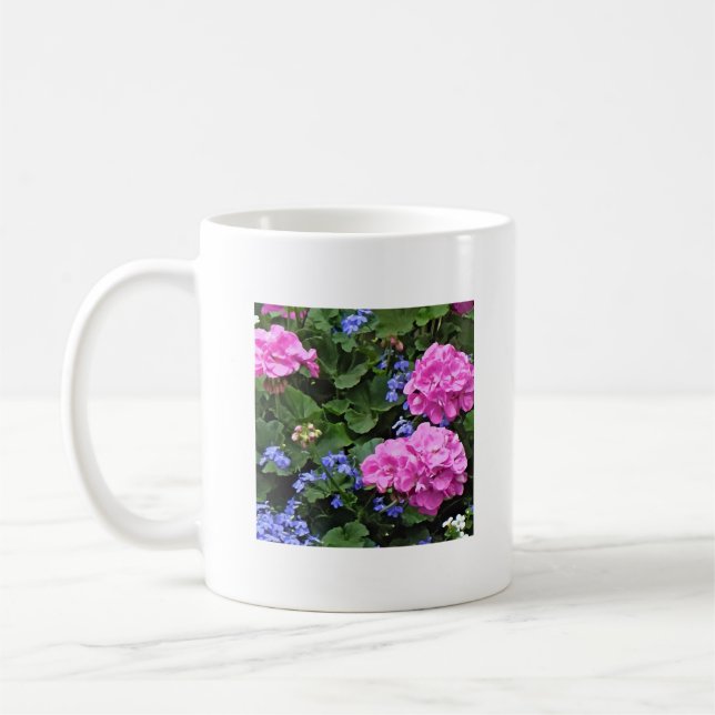Taza De Café Geranios y vincapervinca (Izquierda)