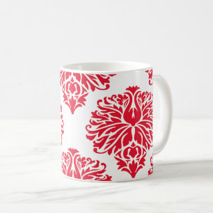 Taza De Café Geranium Elegant Damask Coffee Mug