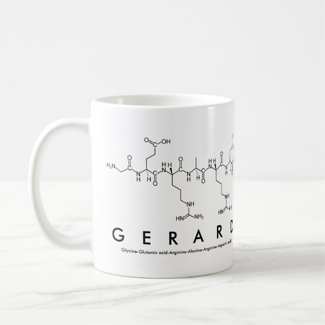 Taza De Café Gerard peptide name mug (Izquierda)