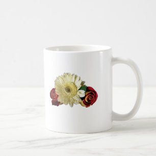 Taza De Café Gerbera blanca Daisy con Rosebuds