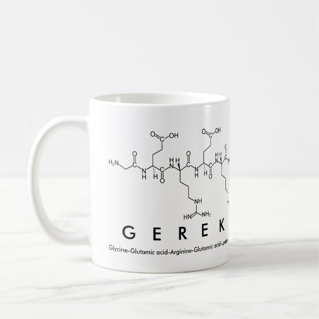 Taza De Café Gerek peptide name mug (Izquierda)