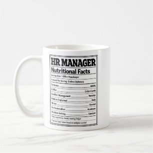Taza De Café Gerente de RRHH Datos Nutricionales Regalo Diverti